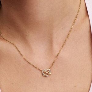 Pandora CZ S925 ALE  Sparkly  Infinity Heart Collier women’s classic 20”Necklace